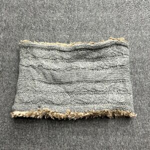 American‎ Eagle Aerie Gray Cable Knit Faux Fur Infinity Scarf Snood